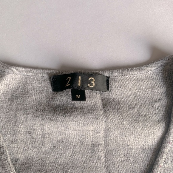 213 Light Grey Sequin Detail Sweater Dress - Picture 3 of 4